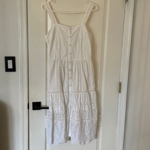 White Eyelet Midi Dress